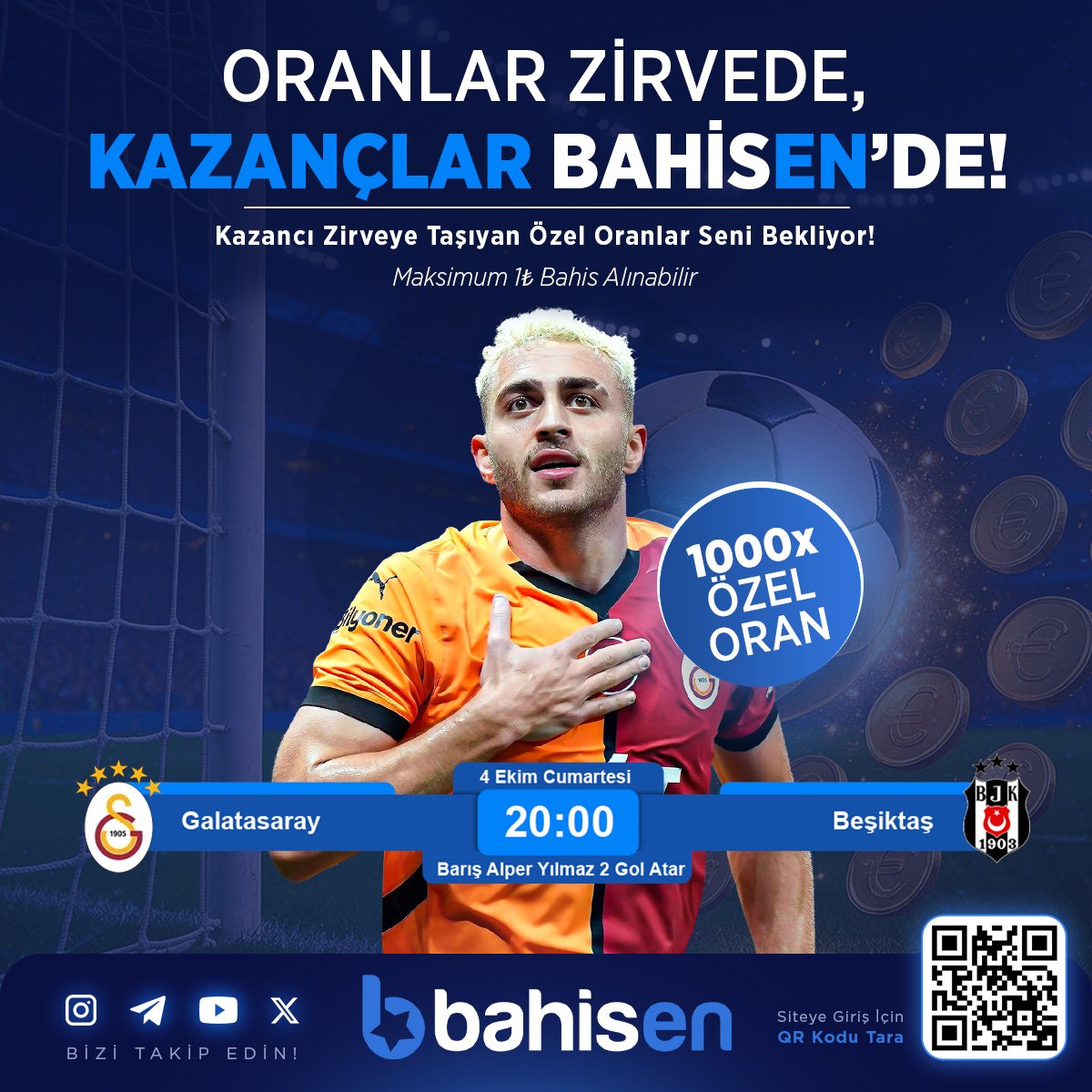 Bahisentr's tweet photo. ⚡️1000 ORAN ⚡️
🔥 Barış Alper Yılmaz 2 Veya Daha Fazla Gol Atar 🔥
😍Özel oran,yüksek heyecan seni bekliyor.
🏅Şansını değerlendir, zirveye oyna!
⚡️Güncel Giriş (https://t.co/mfg7JI0EjX)⚡️
⚡️X (https://t.co/HCIjnyf6GK)⚡️ https://t.co/WkgT5E90nb