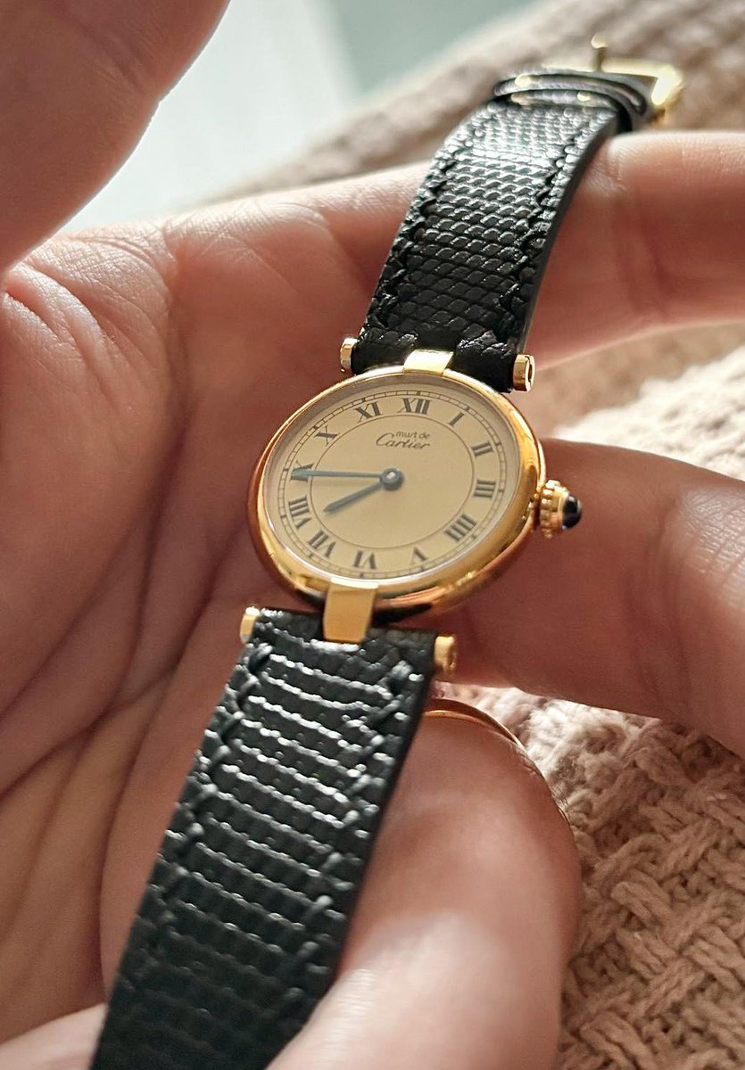 Leather strap for must de Cartier #cartier #leatherwatchstrap #handmadewithlove #WATCH