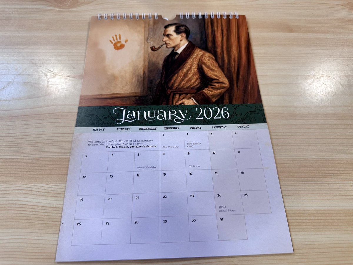 The <a href="/HolmesMagazine/">Sherlock Holmes Magazine</a> 2026 Calendar arrived today whilst Storm Amy is blowing hard! You can enjoy my Halloween 🎃 decorations as a bonus!! 🤣