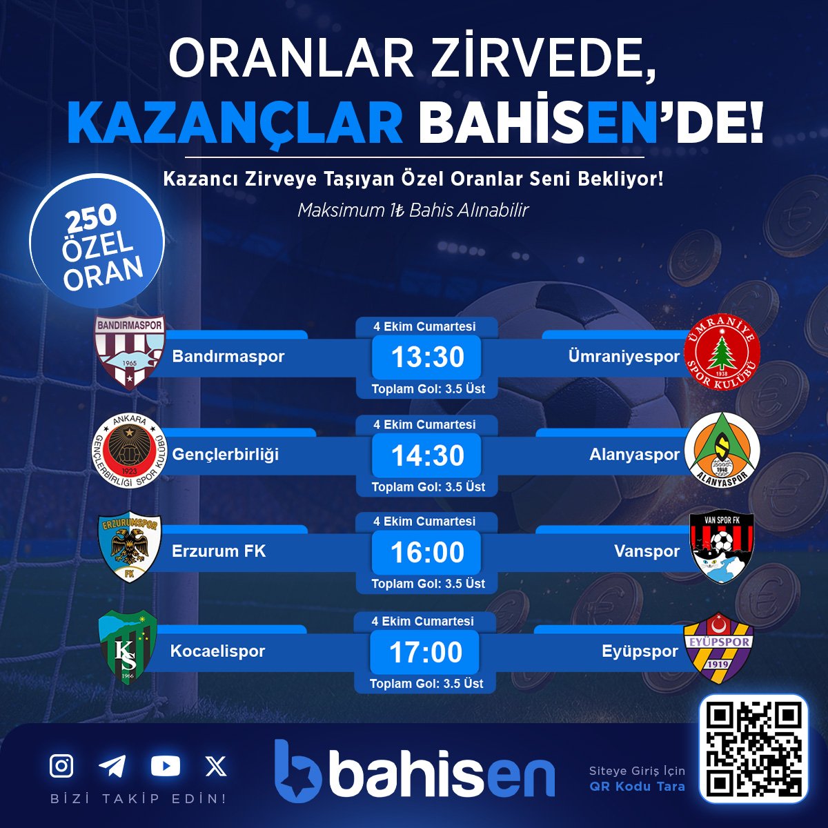 Bahisentr's tweet photo. ⚡️250 ORAN ⚡️
🤩  Oranlar zirvede, fırsatlar Bahisen’de!

💟  Özel oran, yüksek heyecan seni bekliyor.

🥇  Şansını değerlendir, zirveye oyna!

⚡️Güncel Giriş (https://t.co/mfg7JI0EjX)⚡️
⚡️X (https://t.co/HCIjnyf6GK)⚡️ https://t.co/9FJ0jliM2y