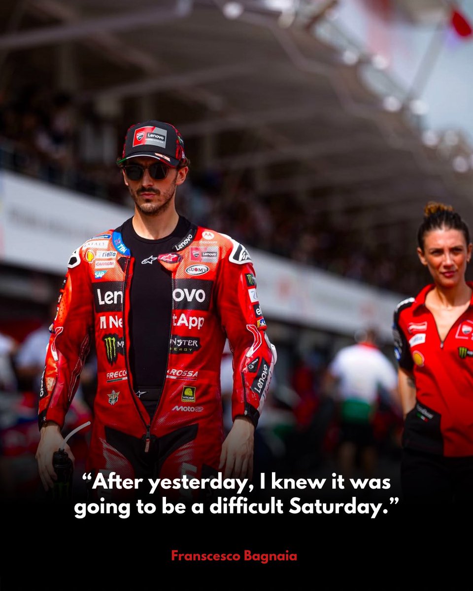 peccoupdates's tweet photo. 🗣️|| Pecco about today on IG : "After yesterday, I knew it was going to be a difficult Saturday. Unfortunately, the feeling is not the same as Motegi, but closer to the one I experienced in Misano. I ended up struggling again with the bike,-" 

— 1/3 https://t.co/3dfMP2LCJZ