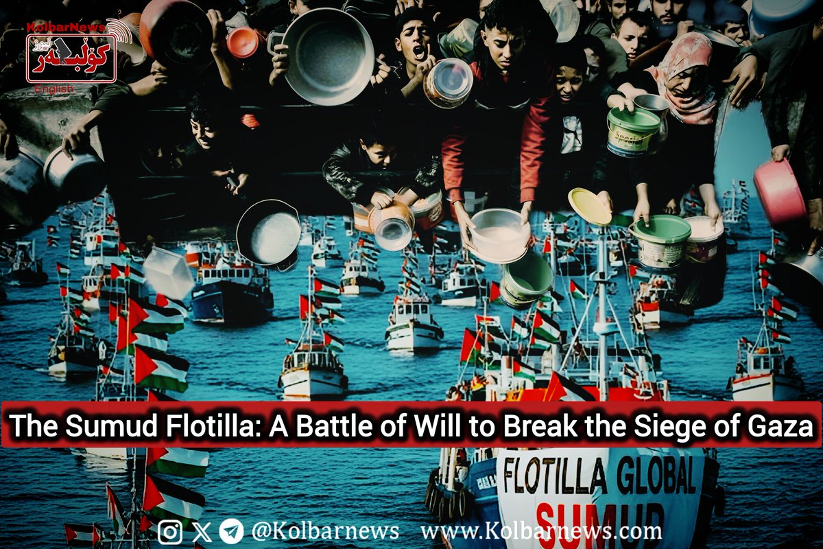 Kolbarnews_En's tweet image. #Sumud #DailyNote
❗️The Sumud Flotilla: A Battle of Will to Break the Siege of Gaza

In late September 2025, images from the #Mediterranean #Sea spread rapidly across global media, signaling a new chapter in #humanitarian resistance against the blockade of #Gaza. #Israeli