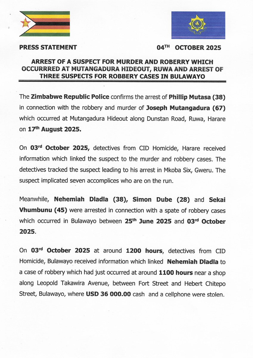Zimbabwe Republic Police tweet media