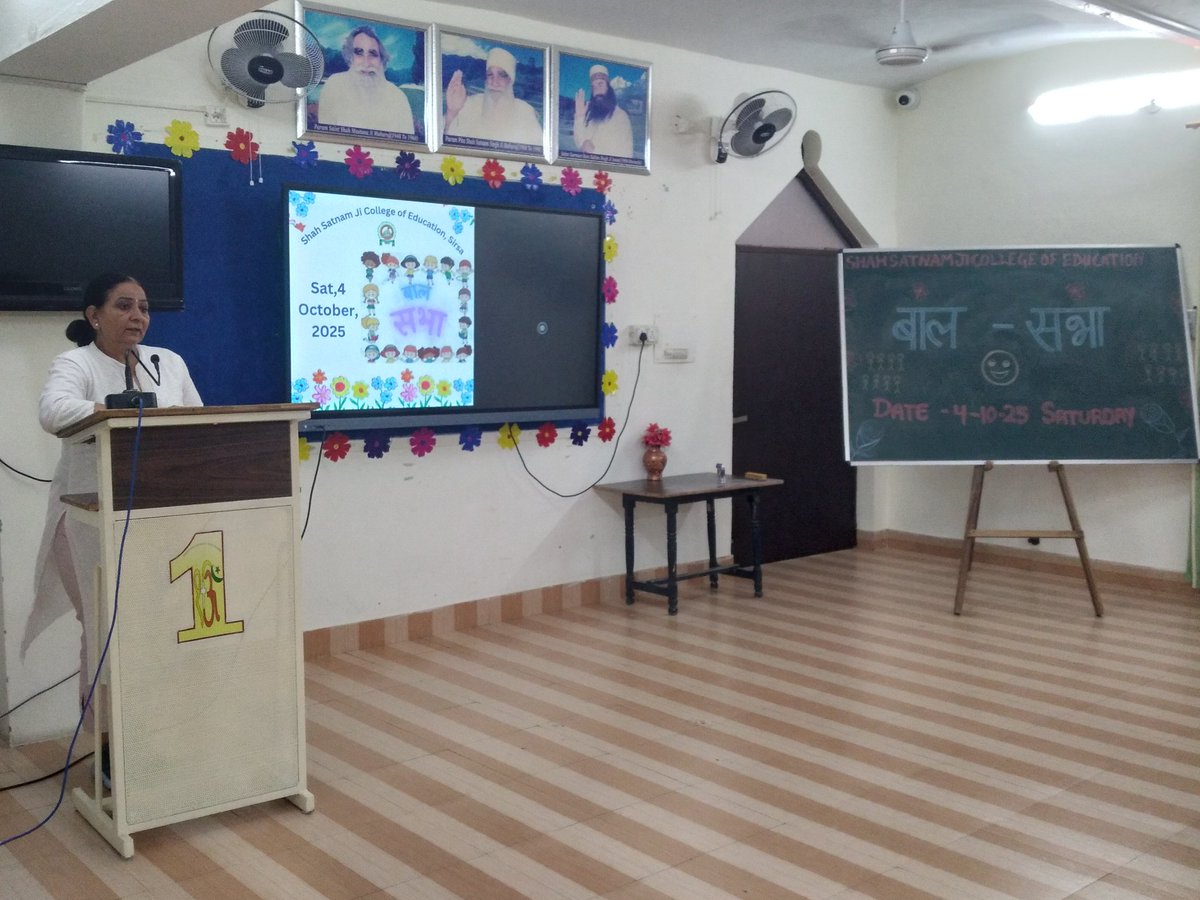 SSJCOLLEGEOFED1's tweet image. Shah Satnam Ji College of Education, Sirsa organized 'Bal Sabha' on 04-10-2025.
#balsabha 
#sabha