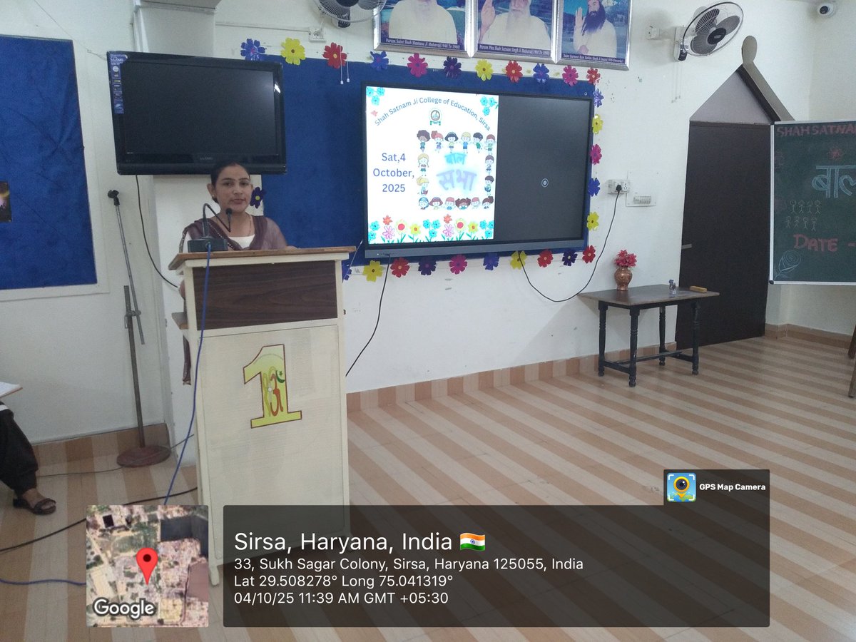 SSJCOLLEGEOFED1's tweet image. Shah Satnam Ji College of Education, Sirsa organized 'Bal Sabha' on 04-10-2025.
#balsabha 
#sabha