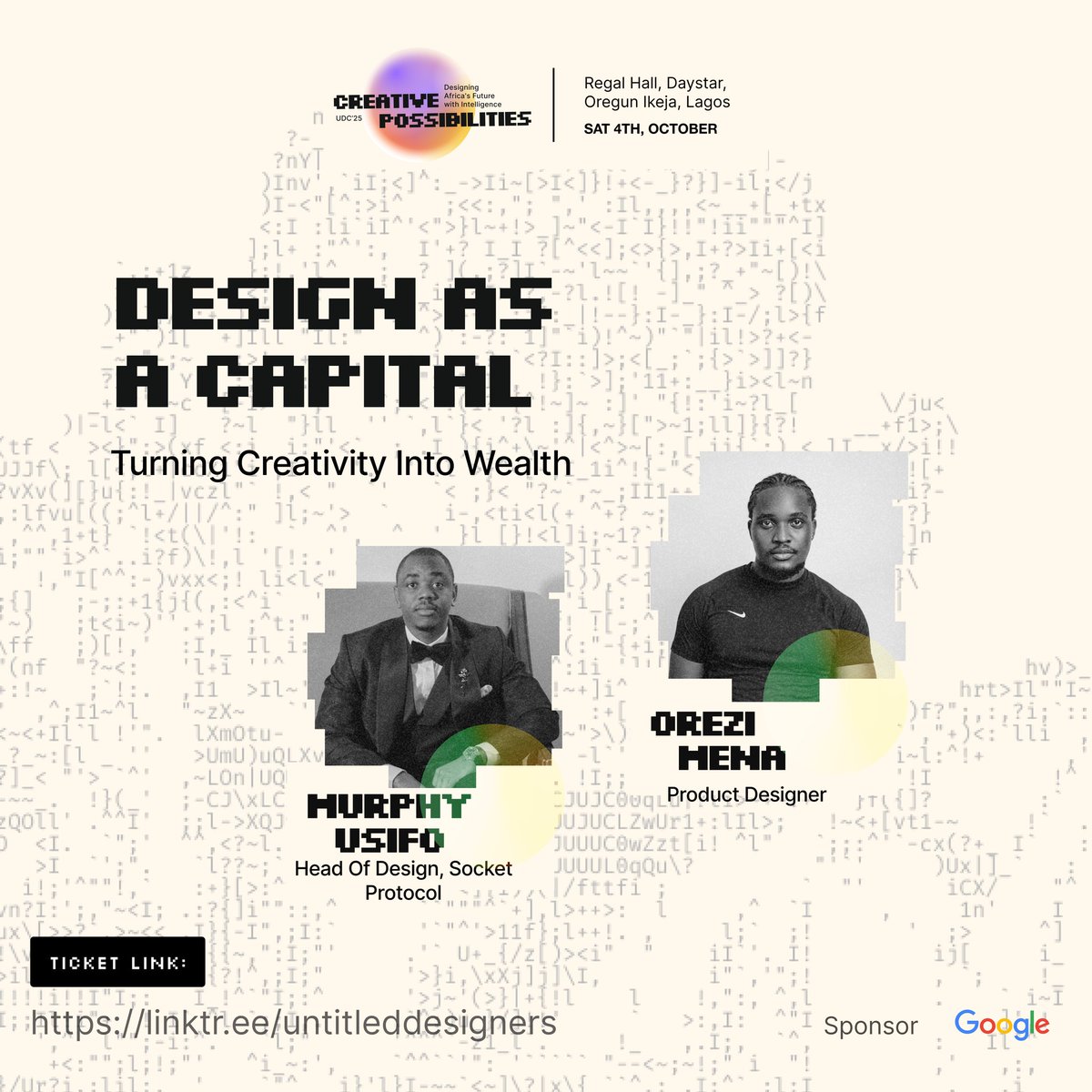 Live now!

We have Druids and Mena taking our first co-speaking session

Design as a capital: Turning Creativity into Wealth

Watch live
x.com/untitledsgnrs/…

#UDC25
#ADxAI
#Creativepossibilities