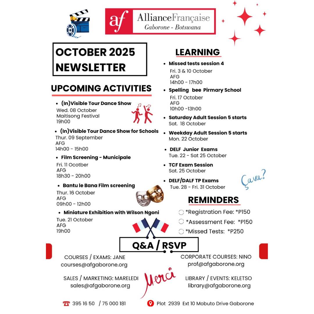 Check out the exciting events and activities coming up this month, from dance shows 💃 to film screenings 🎥, and don’t forget about our exams and classes 📝! Stay updated and get all the details on how to participate.