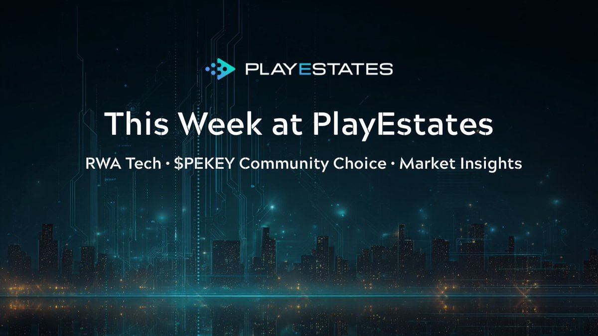 PlayEstates's tweet image. This week at PlayEstates 🔑

- RWA tech explainers
- A community choice for our next $PEKEY design
- Market insights you can use

Turn on notifications and stay tuned. 🫡

#RWA #OnchainFinance #PlayEstates