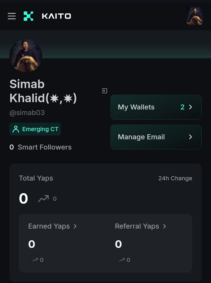 simab03's tweet image. When I get my first YaP 😑
Support me to get my first Yap
@KaitoAI #yapper
