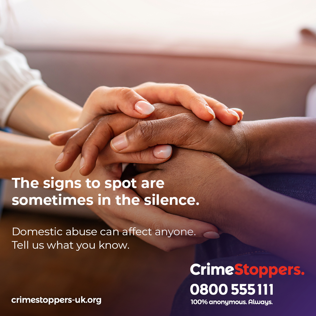 CS_Glos's tweet image. Worried someone you know is a victim of domestic abuse?

You can contact our charity. No one will know you spoke up. You stay 100% anonymous. Always.

Call 0800 555 111 to speak up today or click to fill in our online form 💻

#Gloucestershire #DomesticAbuse #TellUsWhatYouKnow