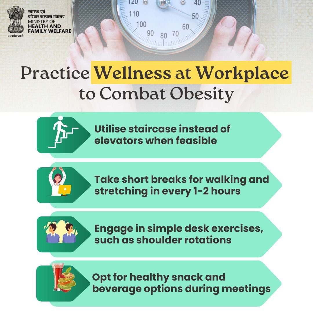 #StopObesity | Small Habits, Big Impact! 💪

Adopt simple lifestyle changes at work to stay fit, beat obesity &amp; boost your health.

#HealthForAll