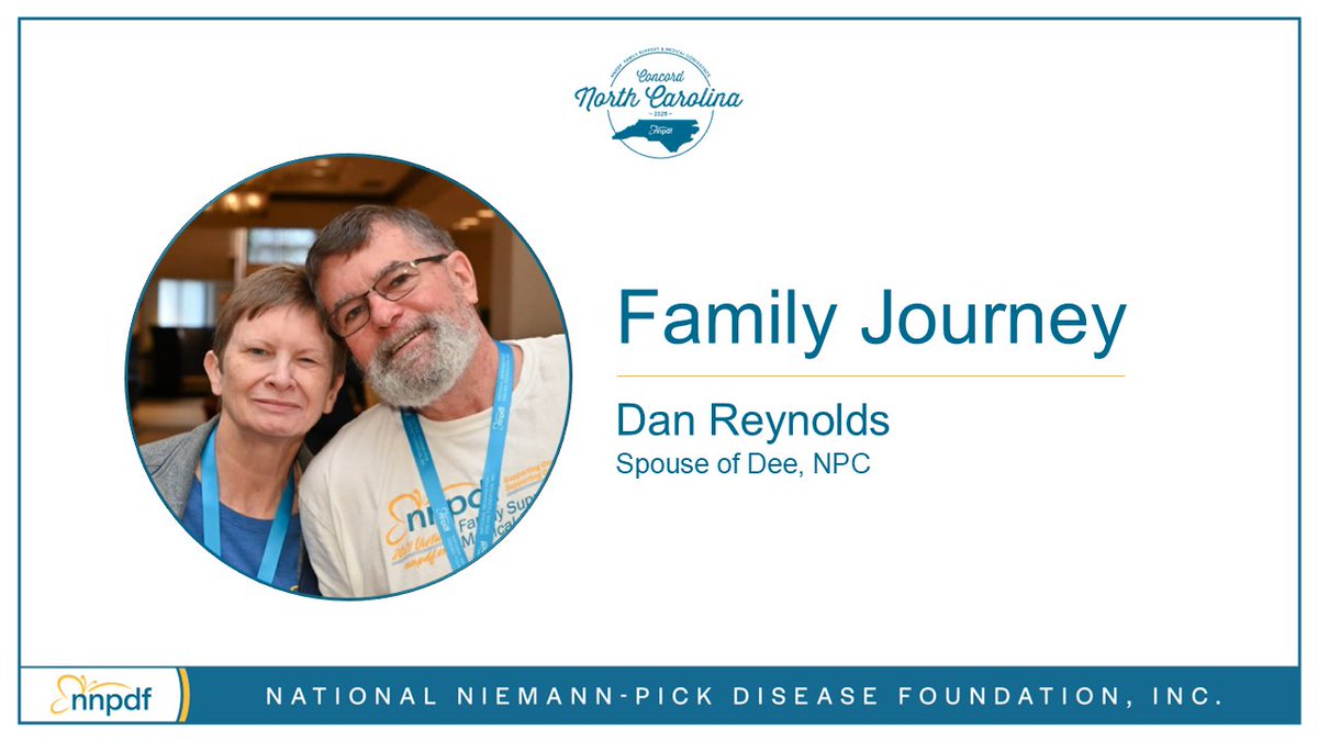 Dan and Dee Reynolds shared their powerful family journey with Niemann-Pick at our recent family conference. Their story highlights the importance of connecting through shared experiences and supporting one another. Watch at t.ly/l4w5C  
#NiemannPickAwareness