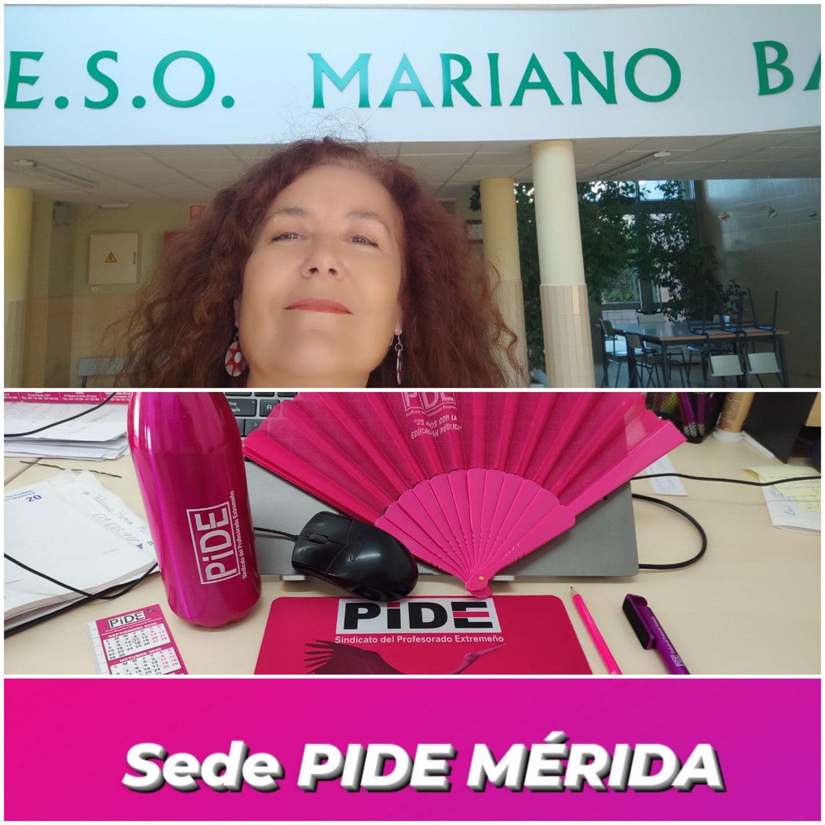 Nuestra delegada de Mérida con los compañeros de IESO Solana de los Barros  y CEIP Solana.