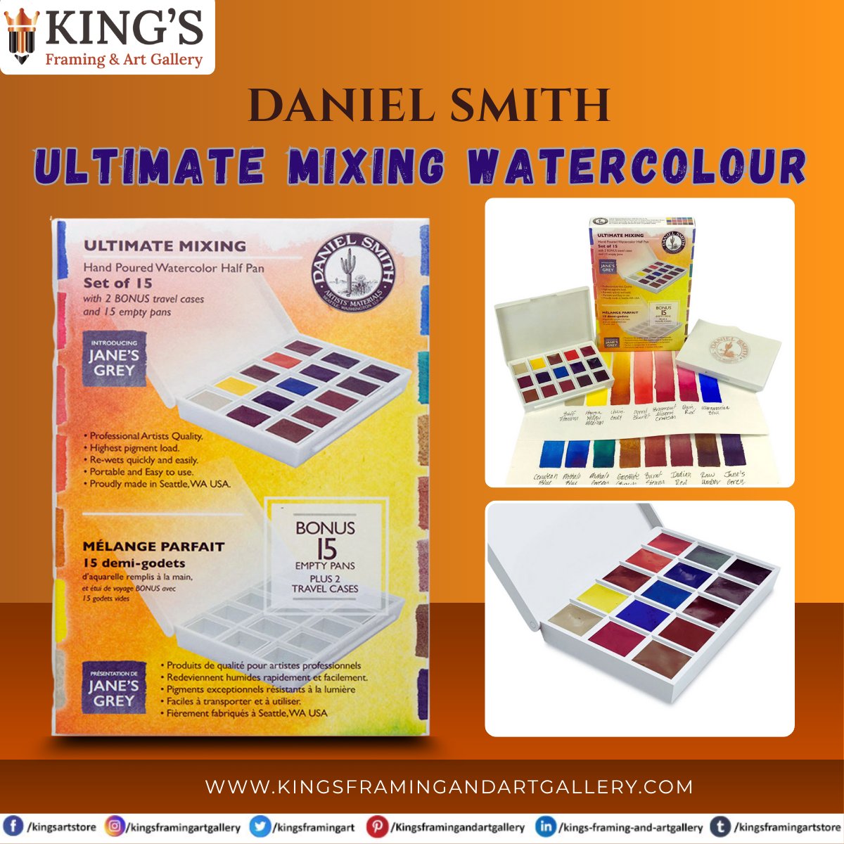 kingsframingart's tweet image. New in at King’s Framing &amp;amp; Art: Daniel Smith Ultimate Mixing Watercolour — 15 half-pan set + 15 empty pans to build your perfect palette

Unlock infinite mixing possibilities!

kingsframingandartgallery.com/items/daniel-s…

#DanielSmith #Watercolour #ArtSupply #CanadianArtists #ArtClub #ArtistOnX