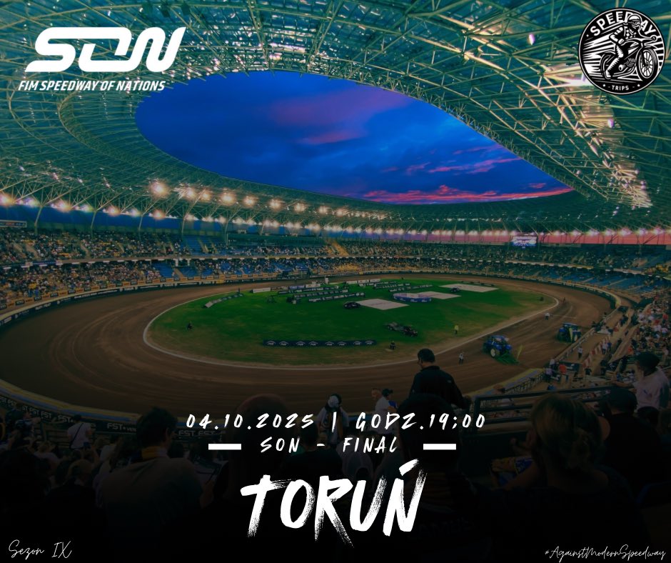 zuzlowepodroze's tweet photo. 🚨 DREAMS OF CHASING GOLD 🚨 #tripday

🏆 #SpeedwayofNations - Final 
🕖 7:00 PM (19:00)
🏟️ Motoarena
📍 Toruń 

#speedway #SoN