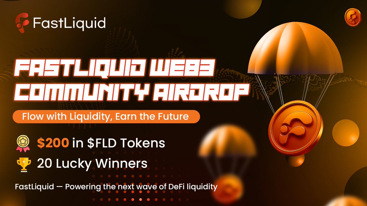 FastLiquidAI's tweet image. ๐ FastLiquid Web3 Community Airdrop is LIVE! ๐
๐ฐ $200 in $FLD Tokens
๐ 20 Lucky Winners
๐ How to Join:
1๏ธโฃ Follow @FastLiquidAI
2๏ธโฃ Like, RT & Comment
3๏ธโฃ Join our TG community
โฐ Event Time: Oct 4 โ Oct 11
Flow with Liquidity, Earn the Future! ๐
#FastLiquid #Airdrop