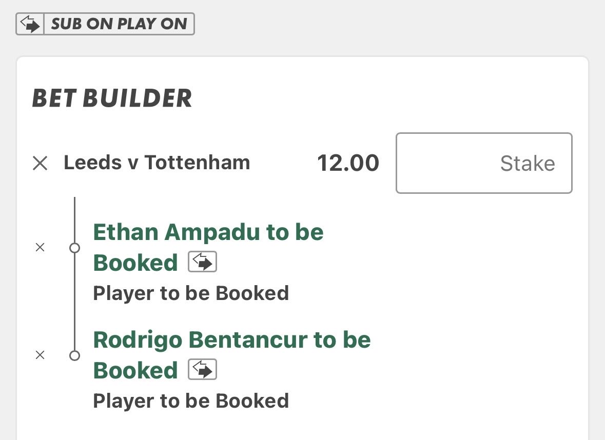MCTIPSTERS's tweet image. LEEDS VS TOTTENHAM BET BUILDERS⚽️🟨🟥

Good luck!🔞

#LEETOT
#PremierLeague
#GamblingX