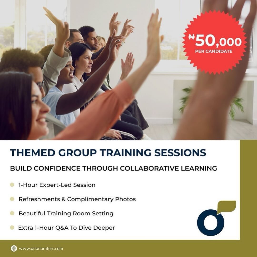 OratorsInfo's tweet image. CHOOSE YOUR ADVENTURE! 

Gather 10+ team members, select a theme: Public Speaking Mastery, Leadership, Communication, or Team Dynamics! 

Enjoy expert-led sessions, luxurious setting, refreshments &amp;amp; more! ₦50,000/candidate. 

Book now! 

prioriorators.com 

#GroupTraining