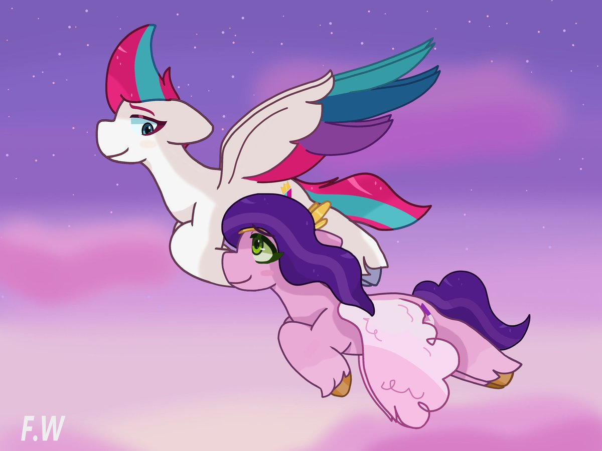 featherwing555's tweet image. Pipp and Zipp flying in the early morning 🩷🤍#mlp #mylittlepony #mlpg5 #zippstorm #pipppetals #pegasus