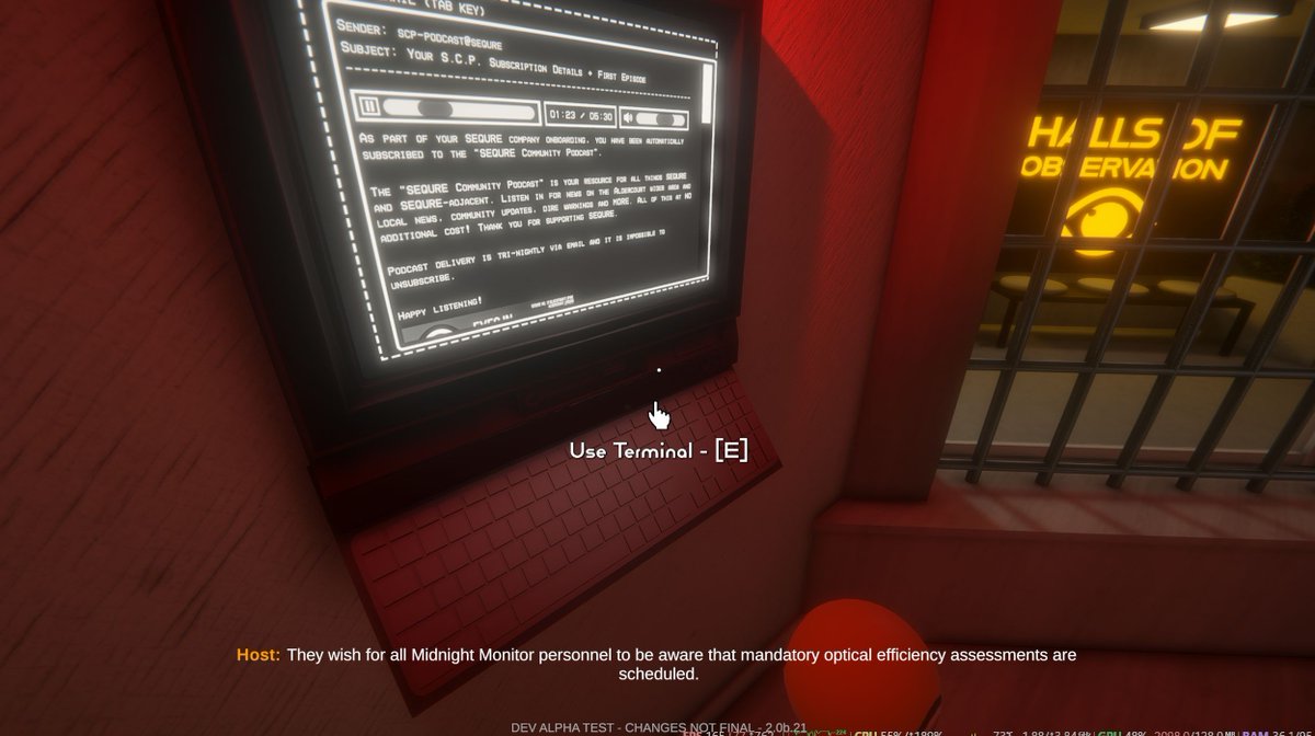 Fun fact! Each of the podcasts in the game now come with English subtitles, but I have built in a system where I could easily drop in translated subtitles if I can figure localisation out.