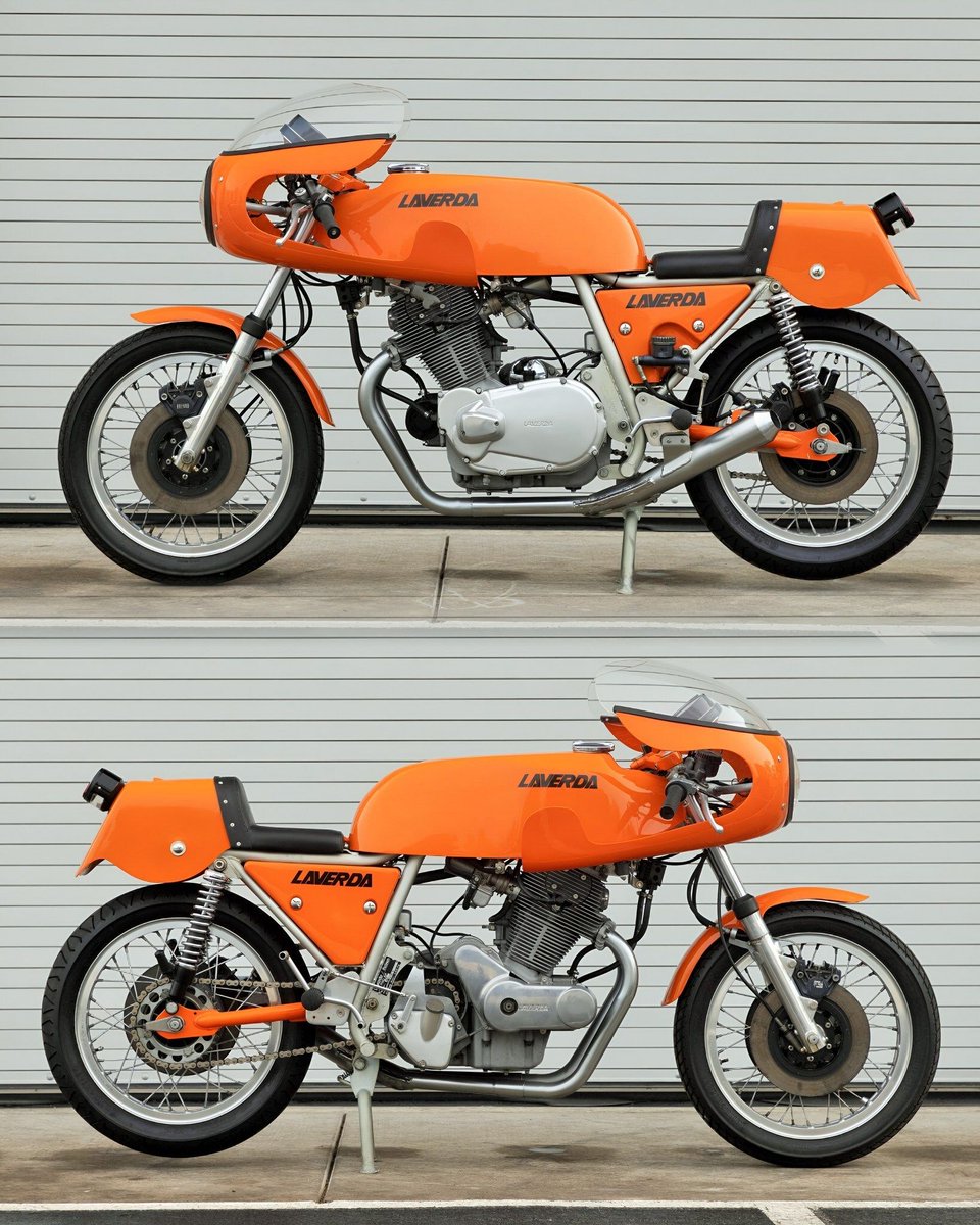 Retromania4ever's tweet photo. 🟩⬜🟥 1975 #Laverda 750cc SFC 🧡 https://t.co/OwFvcIL64O