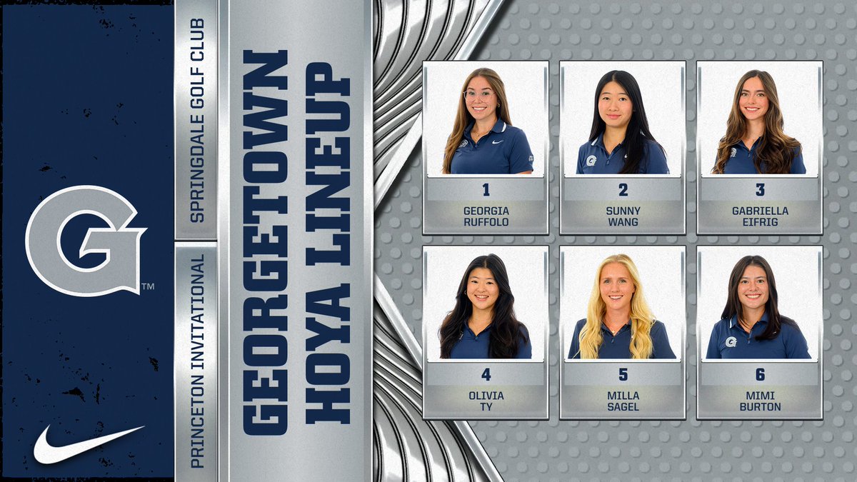 Heading North to Jersey‼️

🆚 Princeton Invitational
⛳️ Par: 71 | 6,086 yards
🗓️ Saturday 9 am (36) / Sunday 9 am (18)
📍 Springdale Golf Club; Princeton, N.J.
📊 scoreboard.clippd.com/tournaments/23…

#HoyaSaxa #HoyaBold