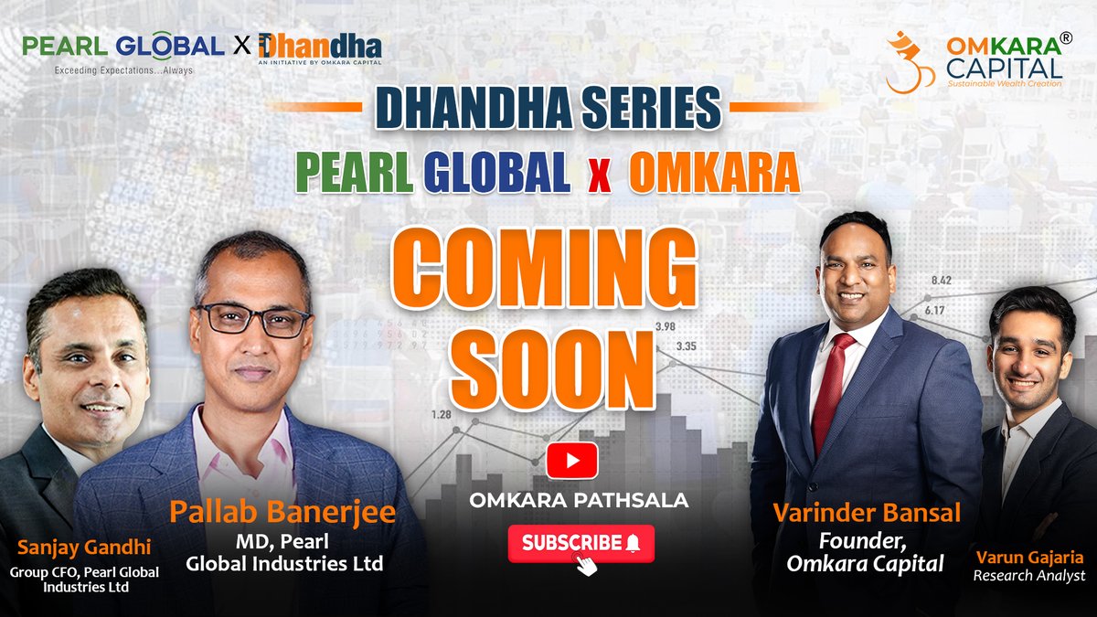 omkaracap's tweet image. Coming Soon on 𝐃𝐡𝐚𝐧𝐝𝐡𝐚 𝐒𝐞𝐫𝐢𝐞𝐬! 🎬⁣
Uncover the global growth journey of Pearl Global Industries Ltd. 🌍⁣

Full episode on YouTube: youtube.com/@OmkaraPathsha…⁣
⁣
@varinder_bansal 

#PearlGlobal #OmkaraCapital #BusinessAnalysis