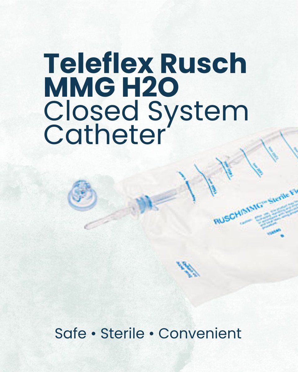 ActiveLifeMed's tweet photo. The Teleflex Rusch MMG H2O Catheter makes cathing safer and easier.  ✔ Smooth hydrophilic coating  ✔ Built-in 1300 mL collection bag  ✔ Complete sterile kit included
Stay comfortable and confident every day. 💙 Contact us for support.

#CatheterCare #IncontinenceSupport https://t.co/zuqIjFJ7to