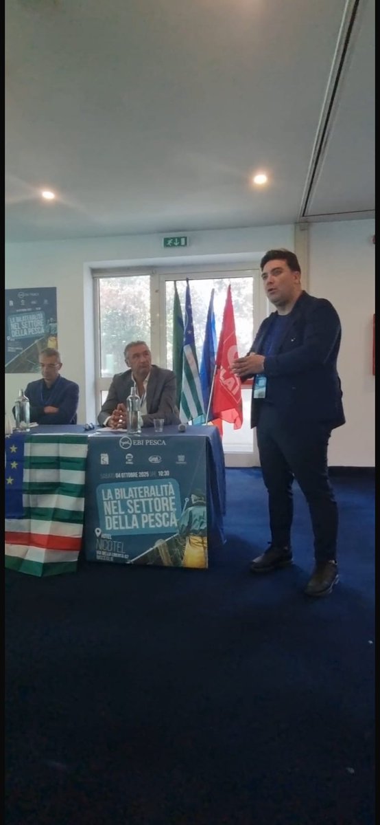FaiPuglia's tweet photo. 📍#Bisceglie Convegno #FaiCisl Flai Uila Federpesca #Ebipesca - #bilateralità determinante nelle logiche  #Welfare #Integrazione #TutelaSanitaria
#Pesca⚓️settore strategico, motore economico per le comunità costiere #Turismo #Alimentare Conclude Patrizio Giorni SN @FaiCisl https://t.co/U8yzP7DKNm
