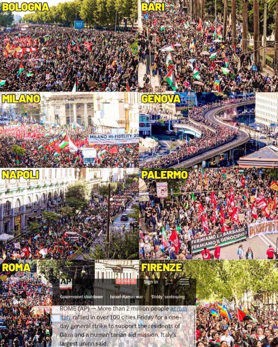 medya3tr's tweet photo. 🔴İtalya’daki işçi sendikalarının büyük çoğunluğu, Filistin’e destek amacıyla protesto gösterileri başlattı. https://t.co/GEXVZJD07P