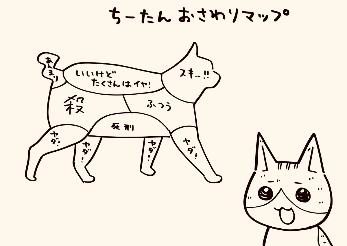 うちの猫のおさわりマップ

#猫が4匹いる暮らし 