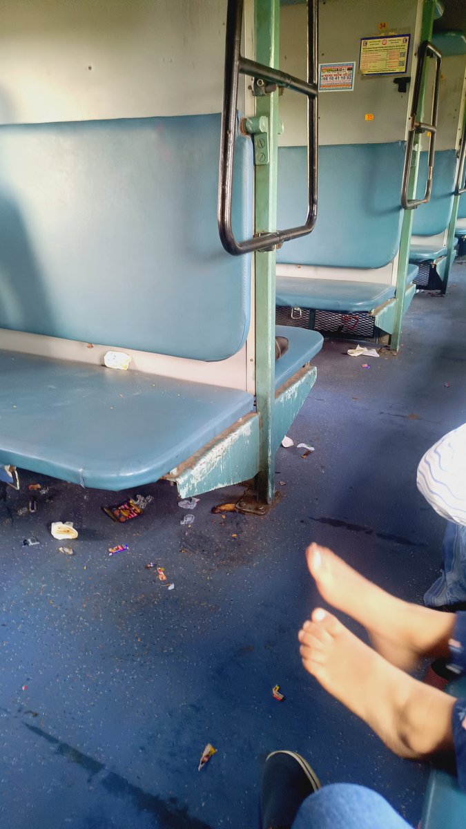 Arpit_ojhaa's tweet photo. The dirtiest train I have ever seen in India.
Train no. 19616 
Coach no. S3 
PNR: 6759093547
@DrmAjmer 
@RailwaySeva 
@IRCTCofficial 
@RailMinIndia https://t.co/1b3eKrEAu5