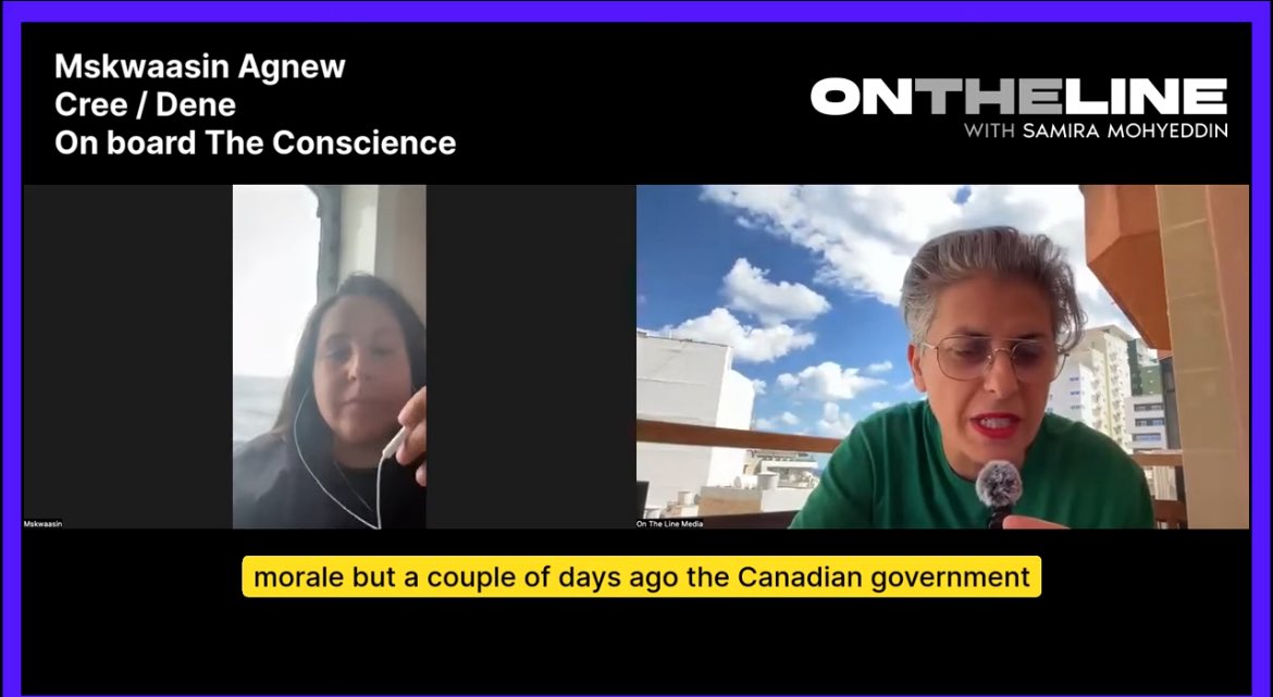 SMohyeddin's tweet image. There are six Canadians on board ‘The Conscience’ flotilla. I spoke with Mskwaasin Agnew just off the coast of Greece yesterday. youtu.be/6OivagUmeQg?si…

Canadian government says it will not provide any support to Canadians on the vessels @gbsumudflotilla