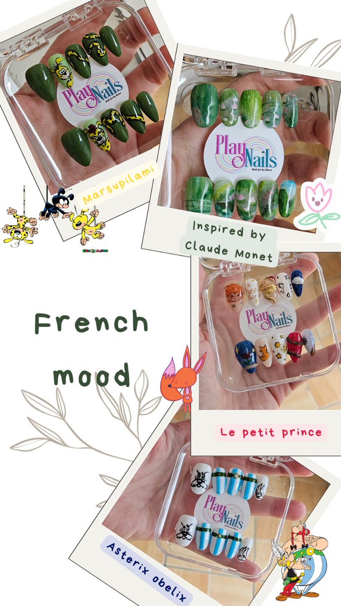 ubindanibin's tweet photo. BONJOUR 💅💅💅

Ayo cek press on nails ala2 kartun/design french, check out lewat shopee banyak diskonnya 💕

📍 bsd, tangsel
💰 start from 100rban

💅 pre order 7-14 hari (karena dibuat dulu hehe, maximum 14 hari) 

https://t.co/rAXSGLfqgR https://t.co/dAXqWte4w2