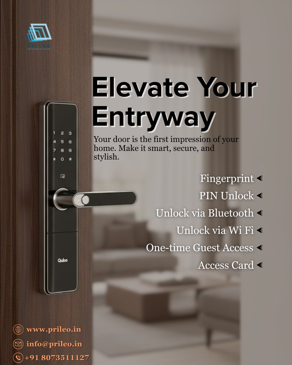 Prileo_automate's tweet image. Comment LOCK 🔒 to upgrade your #homesecurity. Looks like #luxury, works like security.
📧 info@prileo.in
📞 +91 8073511127
Website: prileo.in