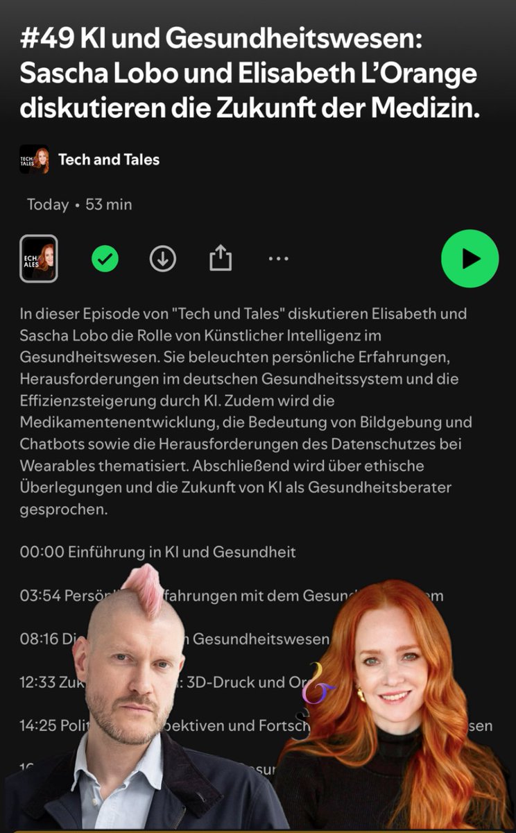 Elisabeth L'Orange (@lis_lorange) on Twitter photo KI in Forschung, Behandlung und Administration in der Medizin ist der grรถรte Hebel. Tech & Tales Folge 49 tinyurl.com/msxsf9j4 <a href="/saschalobo/">Sascha Lobo</a> KI in Forschung, Behandlung und Administration in der Medizin ist der grรถรte Hebel. Tech & Tales Folge 49 tinyurl.com/msxsf9j4 <a href="/saschalobo/">Sascha Lobo</a>