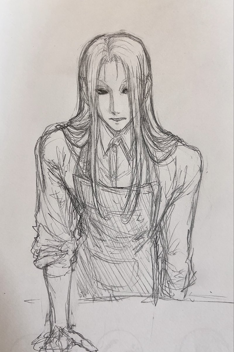 息抜きで描いた📍
依頼を受けてターゲットに近づくため、カフェの店員として潜入中