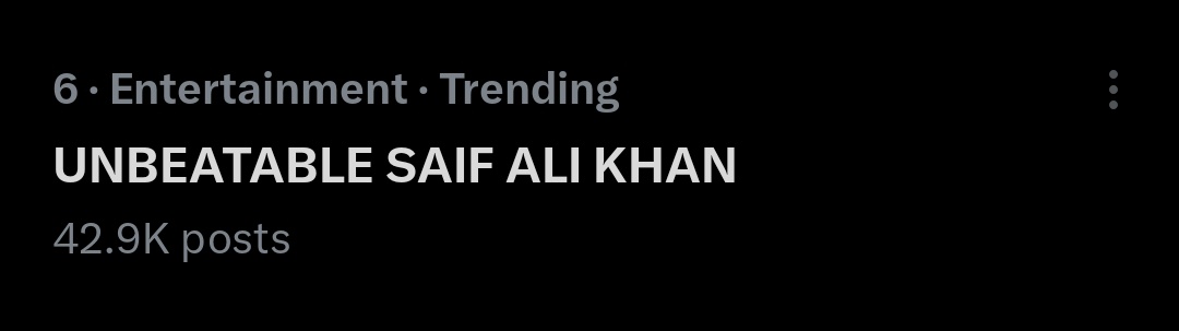Tamashaa24x7's tweet photo. "UNBEATABLE SAIF ALI KHAN" is currently trending in Pakistan at 6th position with 42.9k+ tweets.

Repost if you're part of this trend!

#Tamasha4 https://t.co/CQKvOHAx89