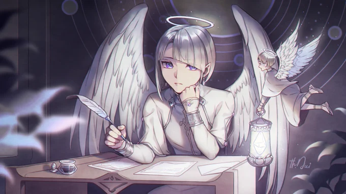 天使とお世話係 #天使の日 #oc