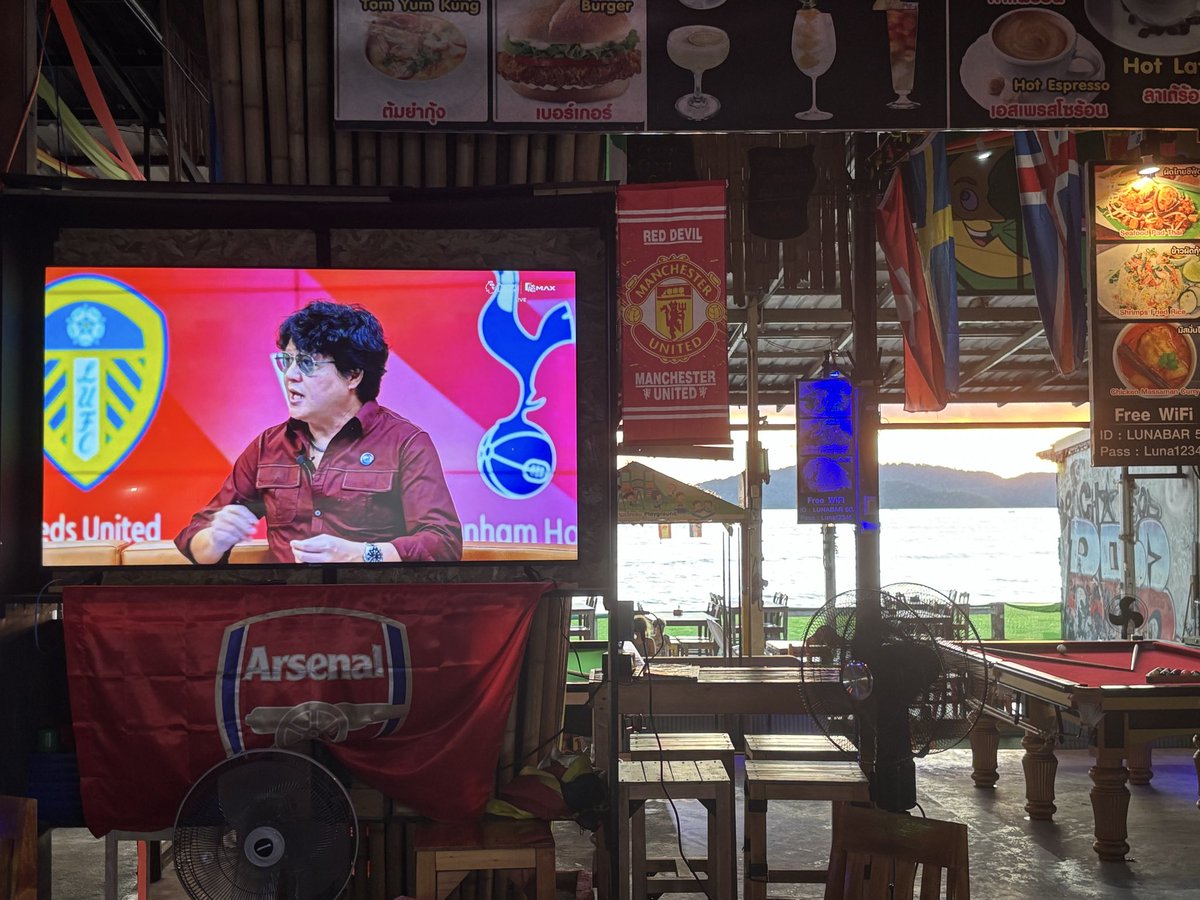 duckboy6's tweet image. Leeds in Thailand! Andaman Sea sunset in the background. 
#lufc #mot