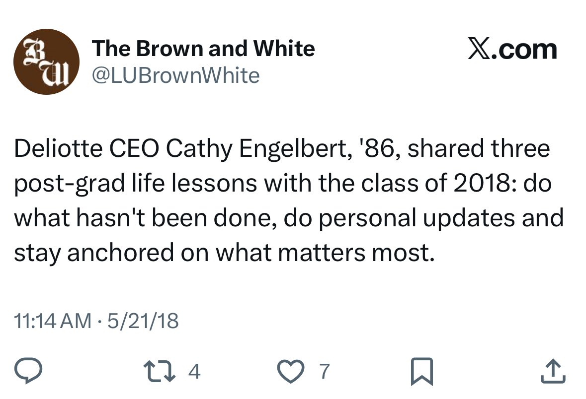 Staying “anchored” on what matters most: Yourself. Deloitte influence really providing “value add” on sports.

—Former CEO turned tone deaf, incompetent, dead (wo)man walking WNBA commissioner
—NIL Go: restricting and manipulating college athlete market on pay