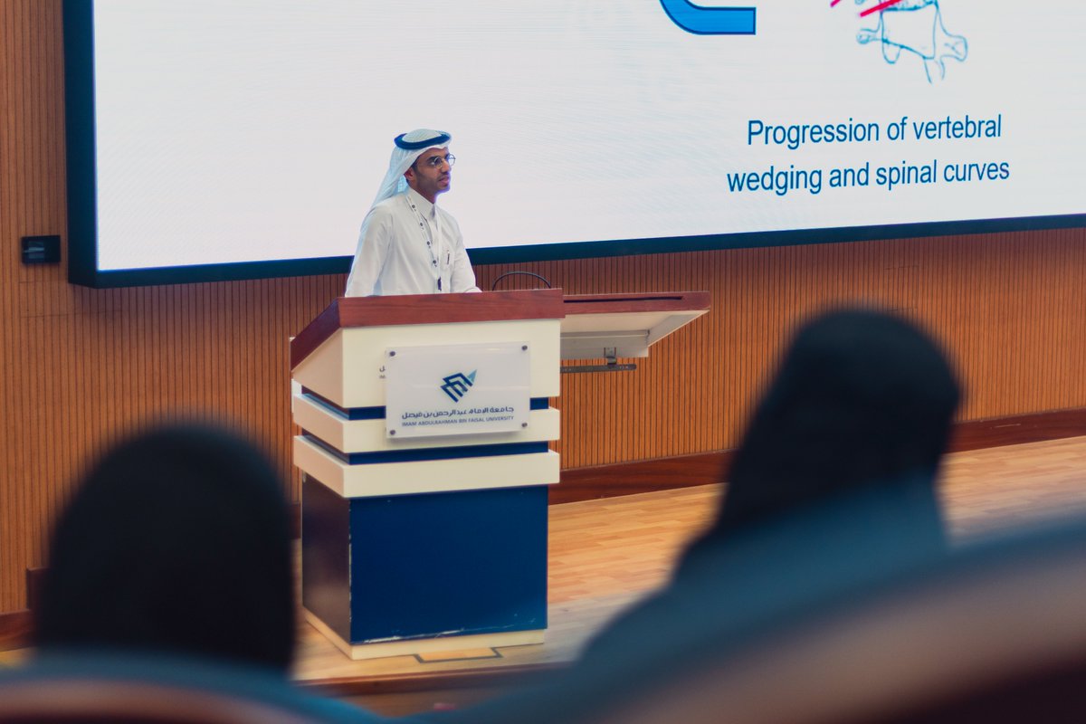 Spine_iau's tweet photo. 🦴🔍 Dr. Sultan Alsalmi delivers two insightful lectures on Vertebral Body Tethering (VBT) and Anterior Scoliosis Correction (ASC), focusing on motion-preserving, growth-modulating techniques for managing spinal deformities. Essential updates for spine and scoliosis surgeons. https://t.co/G2yWBaBmxK