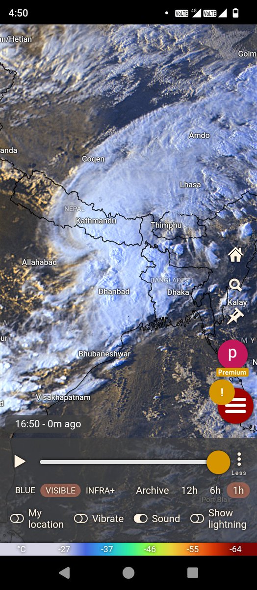Now depression started weakening after interaction with Himalayas. However heavy rain continue over parts of Bihar, Nepal, west Bengal.