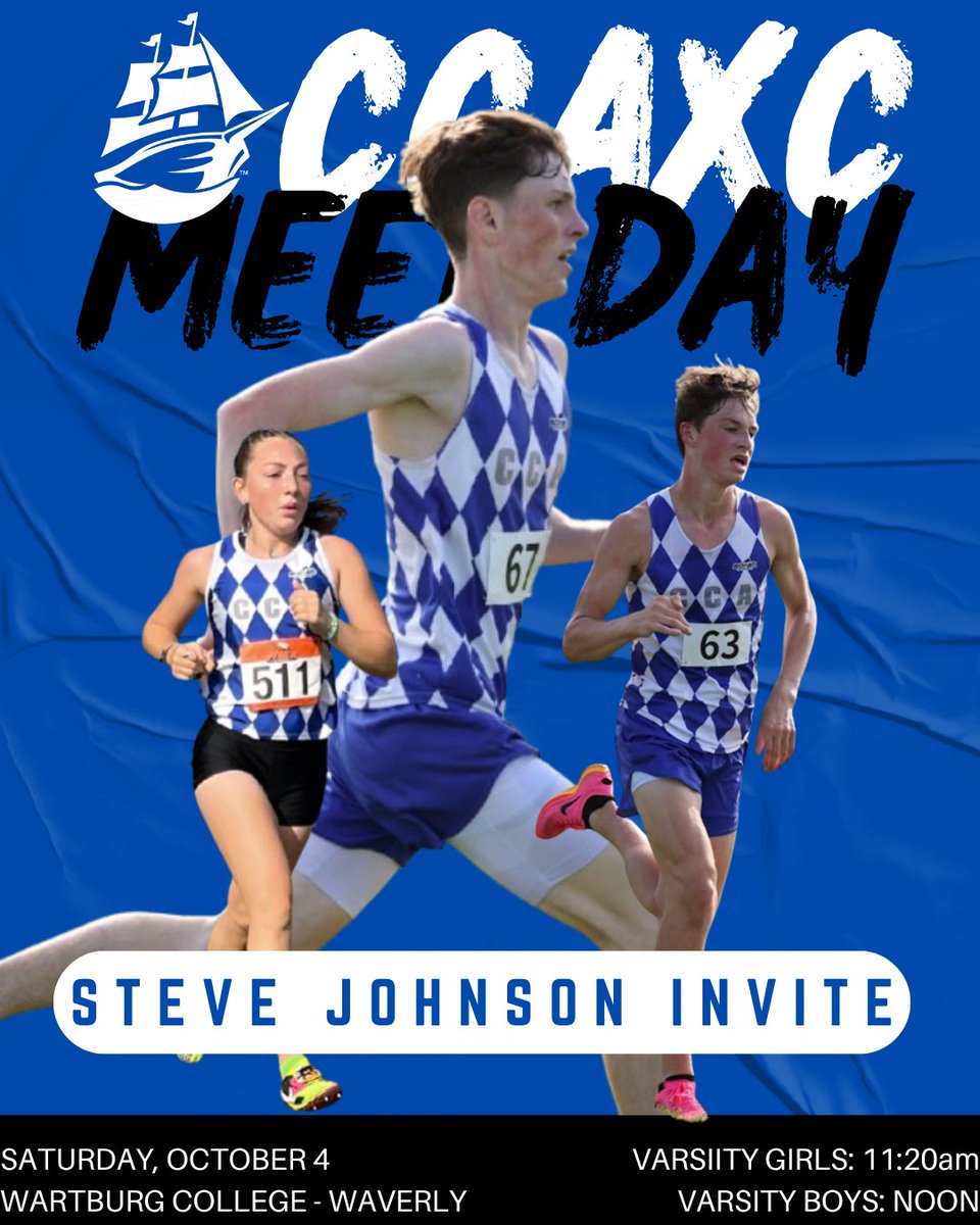 CCATF & CCAXC (@ccatfxc) on Twitter photo 🔷🔷IT'S A #CCAXC MEET DAY🔷🔷
🎽 <a href="/RUNWARTBURG/">Wartburg XC/TF</a> Johnson Invite
📍 Max XC Course, Waverly
⏰ Varsity Girls: 11:20am | Boys: Noon
💻 Live Results & Program: results.wayzatatiming.com/meets/57447 🔷🔷IT'S A #CCAXC MEET DAY🔷🔷
🎽 <a href="/RUNWARTBURG/">Wartburg XC/TF</a> Johnson Invite
📍 Max XC Course, Waverly
⏰ Varsity Girls: 11:20am | Boys: Noon
💻 Live Results & Program: results.wayzatatiming.com/meets/57447