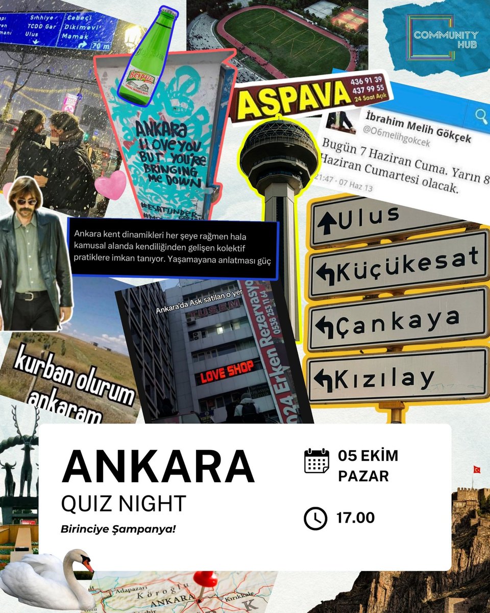 Kuğulu Park'ta kaç tane yavru kuğu vardır?

Ankara Quiz Night 5 Ekim Pazar günü Community Hub Alt Kat'ta!
🎟️Biletlere bio’muzda bulunan Bubilet linkinden ulaşabilirsin.
#Ankara