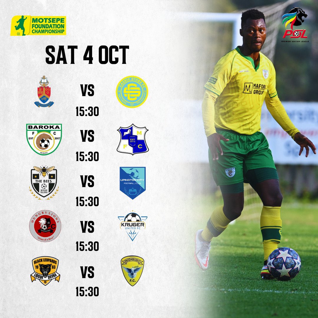 𝑴𝒂𝒕𝒄𝒉 𝑫𝒂𝒚

#MotsepeFoundationChampionship action today.

#LimSportsZone