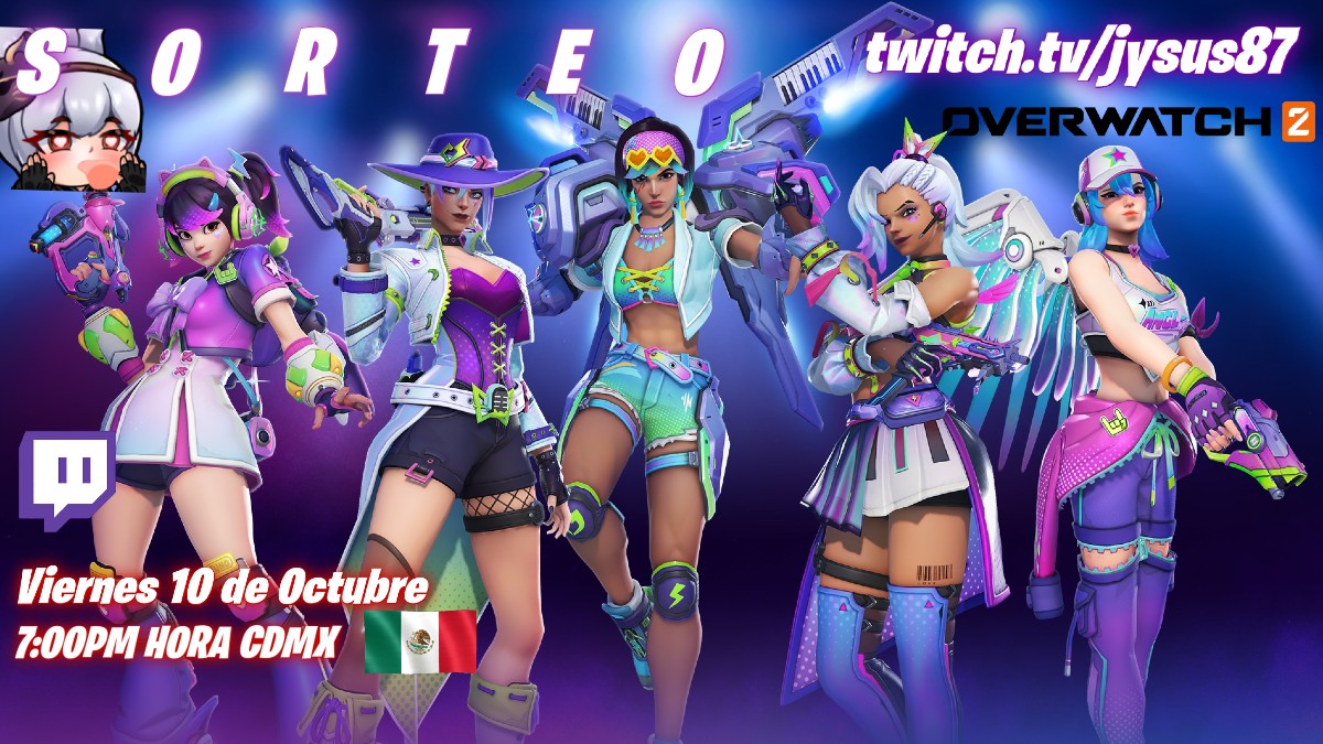 ✅SORTEO LOTE FESTIVAL✅
✅Sigueme en mi Twitch y Youtube
✅Etiqueta 2 amigos
✅Para participar toda informacion en el server de discord en mi twitch "jysus87"
✅Que skin les gusto mas?
✅TODA LA INFO EN MIS STREAMS

Todo gracias a overwatch latam  #OW2LATAM y #OW2MusicFestival