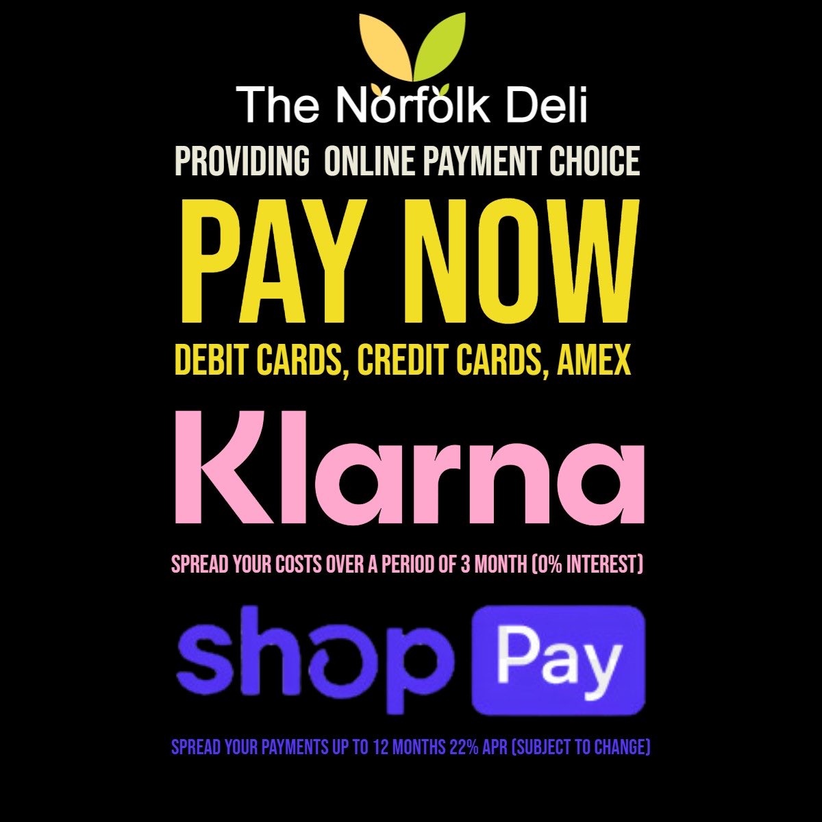 Making sure our customers have a choice when it comes to how to pay for cheeses, hampers or online shopping via Norfolk’s Online Farmers Market. norfolk-deli.co.uk