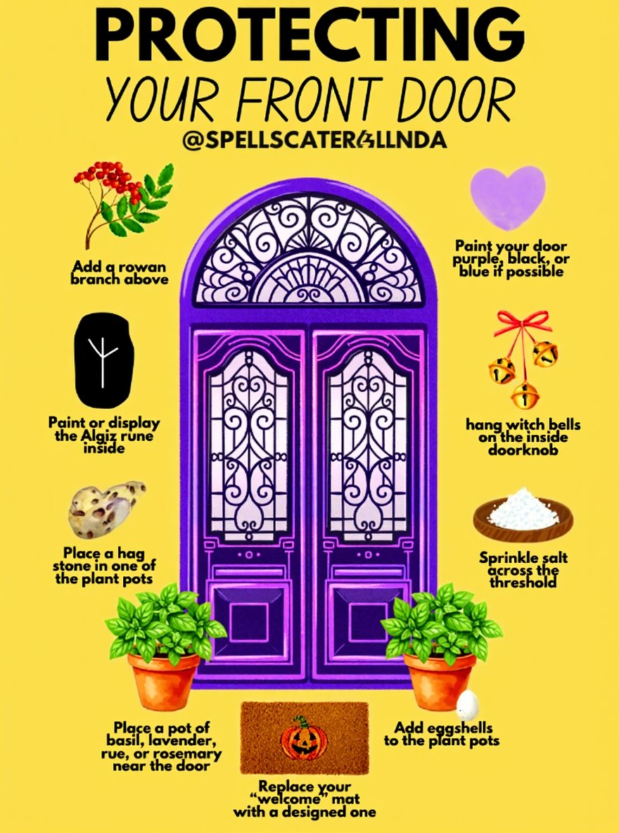 SpellsAndPsychi's tweet image. Protect your front door, protect your spirit. 🚪✨
🌿 Basil for blessings
🔔 Witch bells for protection
🧂 Salt for cleansing

🔮 Add powerful spells for full protection → welovespells.net/collections/lo…

#WitchyWisdom #ProtectionSpells