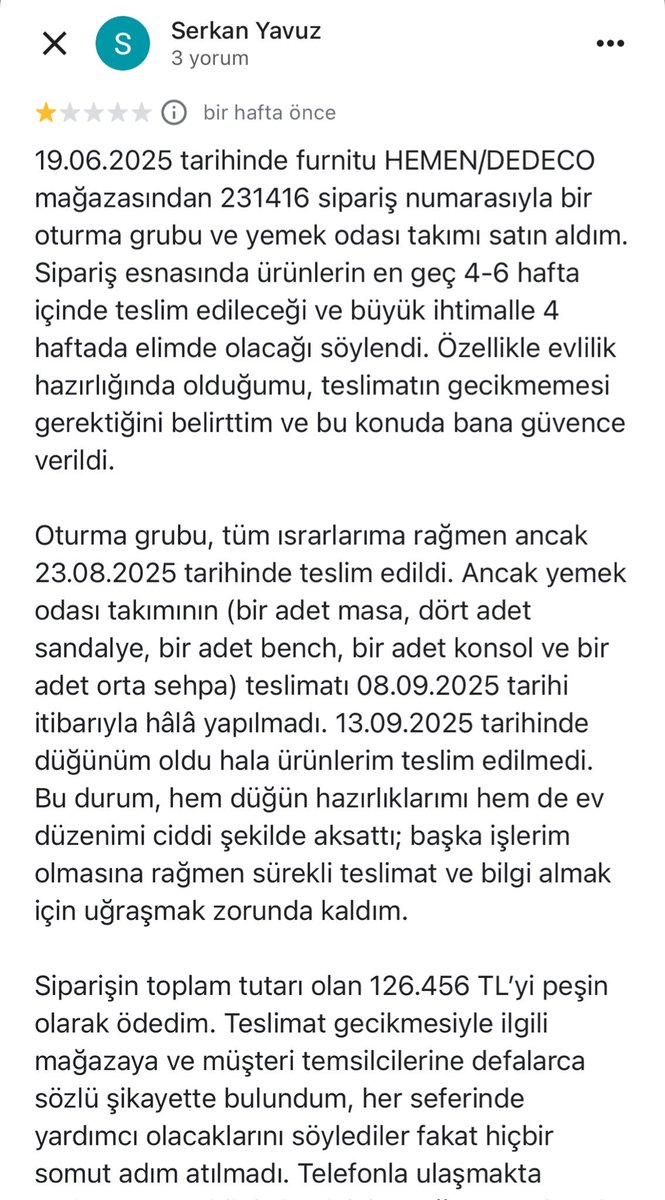 ZamHaberAjans's tweet photo. 5 Milyon TL Ürün Alı��verişinde Mağduriyet!

Benzer sorun yaşayan vatandaşların Şikayetvar platformunda onlarca şikâyet ve mağduriyet metni bulunduğu görülüyor. https://t.co/PfrrHIWknd